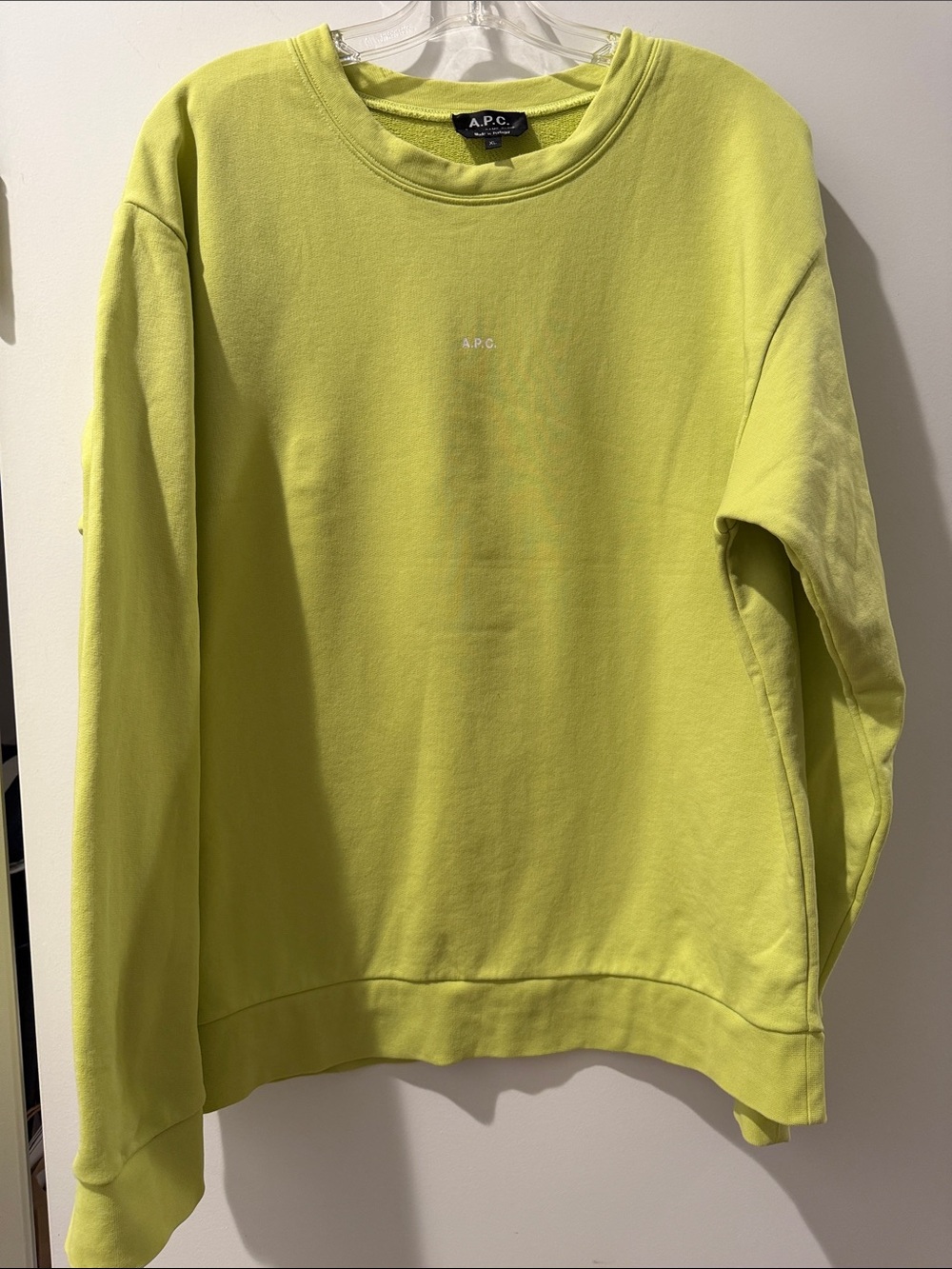 A.P.C. Neon Lime Pullover Sweatshirt